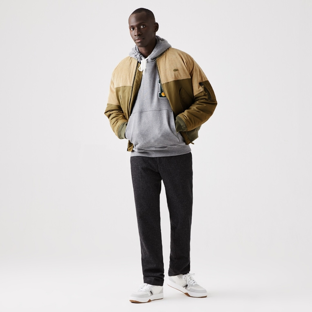 Lacoste MEN’S TWO-MATERIAL QUILTED ZIP BOMBER JACKET